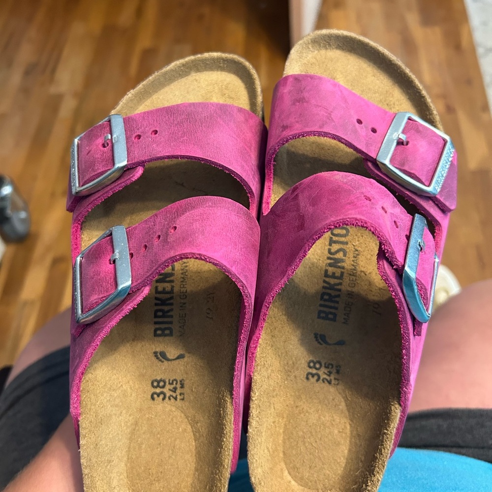 Birkenstock Fuchsia Suede Sandals
